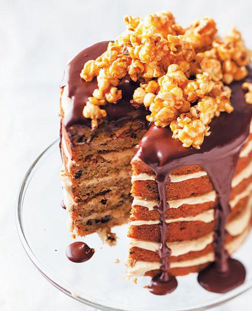 Peanut butter and chocolate toffee cake