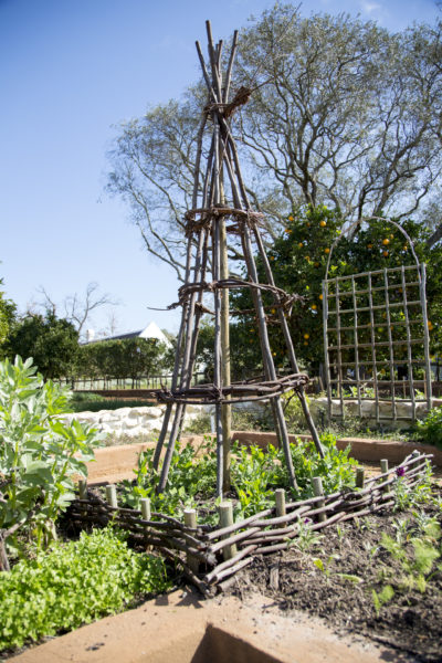 Obelisk met houtplanke