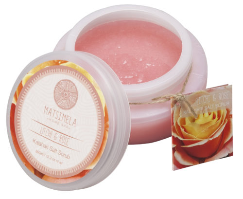 350ml Litchi & Rose_Kalahari Salt Scrub