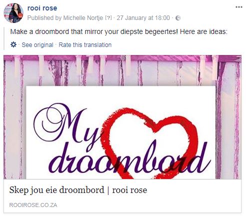 rooi rose facebook vertaling screenshot 2
