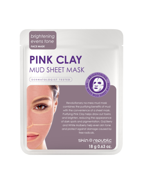 Skin Republic Pink Clay Mud Sheet Face Mask