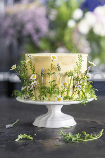 Klapperkoek met witsjokolade-versiersel