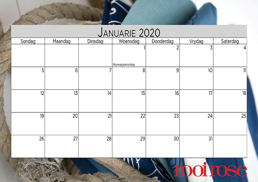 Laai dit af: Gratis kalender vir 2020